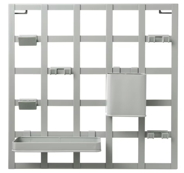 Multi-Functional Wall Grid Organizer with Storage Accessories