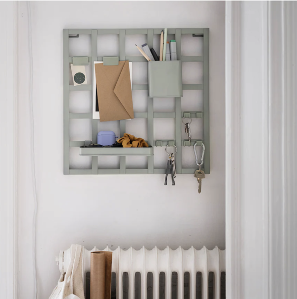 Multi-Functional Wall Grid Organizer with Storage Accessories - Image 2
