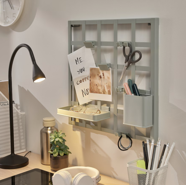 Multi-Functional Wall Grid Organizer with Storage Accessories - Image 3