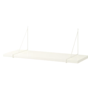 Minimalist White Wall Shelf with Slim Brackets