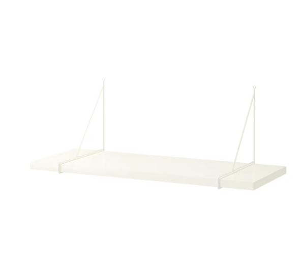 Minimalist White Wall Shelf with Slim Brackets