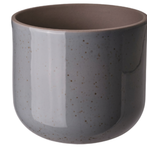 Minimalist Speckled Ceramic Planter – Grey Matte Finish
